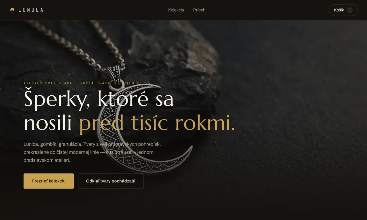 LUNULA — jewelry e-shop website
